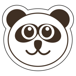 Smiling Panda Sticker (Brown)